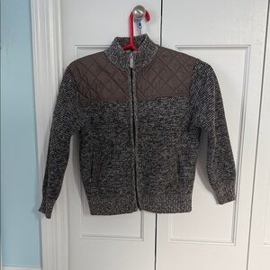 Kids Gray and Brown Knit Jacket